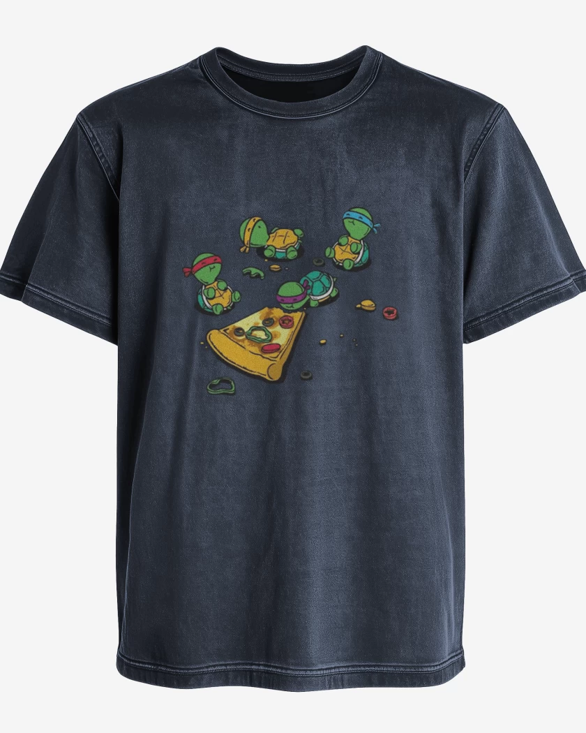 Polera desgastada Azul Marino de Tortuguitas pizza 
