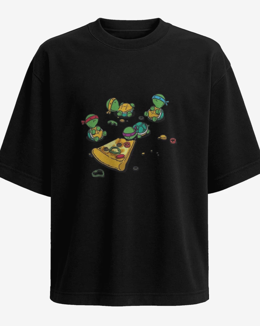 Polera Oversize Tortuguitas pizza 