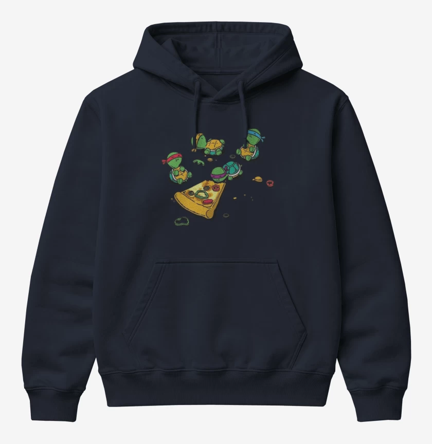 Poleron Canguro básico Azul Marino de Tortuguitas pizza 