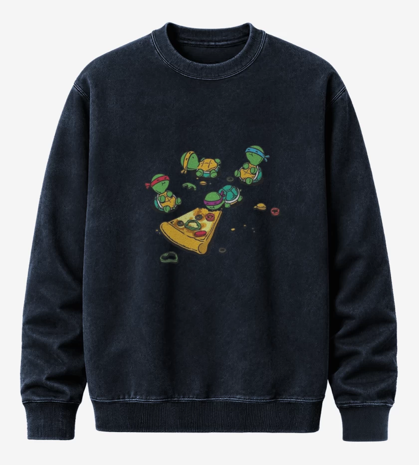 Poleron Polo Acid Wash Azul Marino de Tortuguitas pizza 