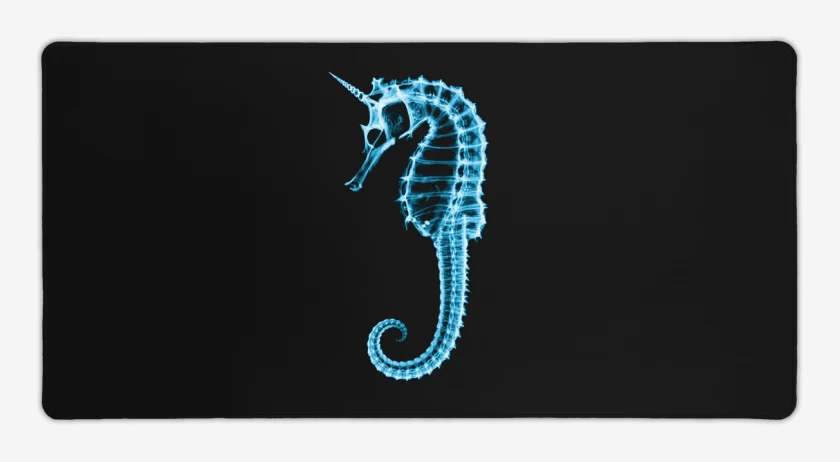 Mouse pad Gamer Negro de Caballito de mar