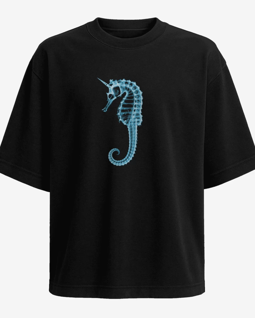 Polera Oversize Negro de Caballito de mar