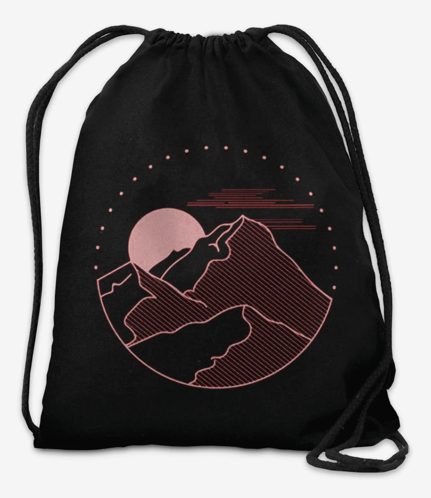 Mochila Negro de Paisaje  de bolsillo