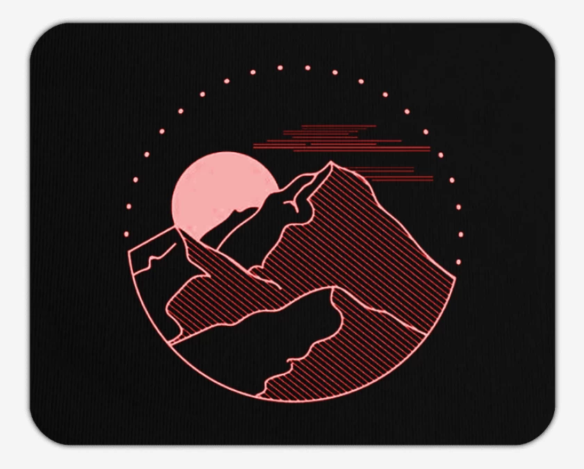 Mousepad Negro de Paisaje  de bolsillo