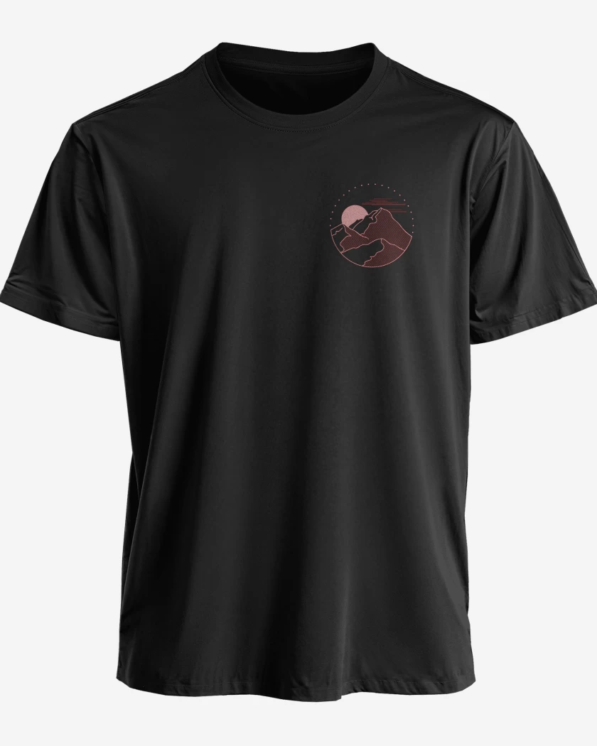 Polera premium Negro de Paisaje  de bolsillo