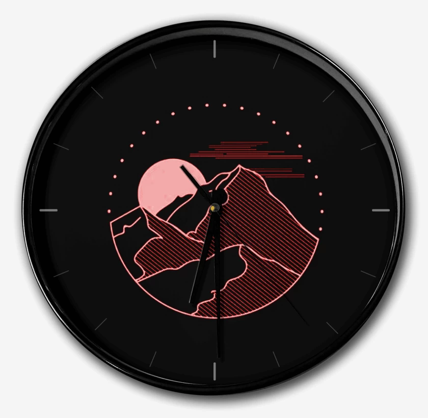 Reloj Negro de Paisaje  de bolsillo