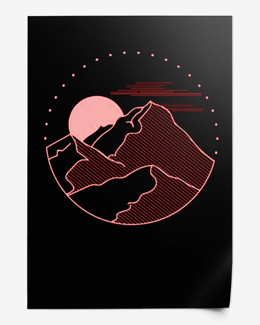 Print Negro de Paisaje  de bolsillo