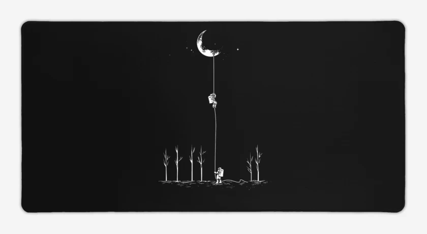 Mouse pad Gamer Negro de Cable a Luna 