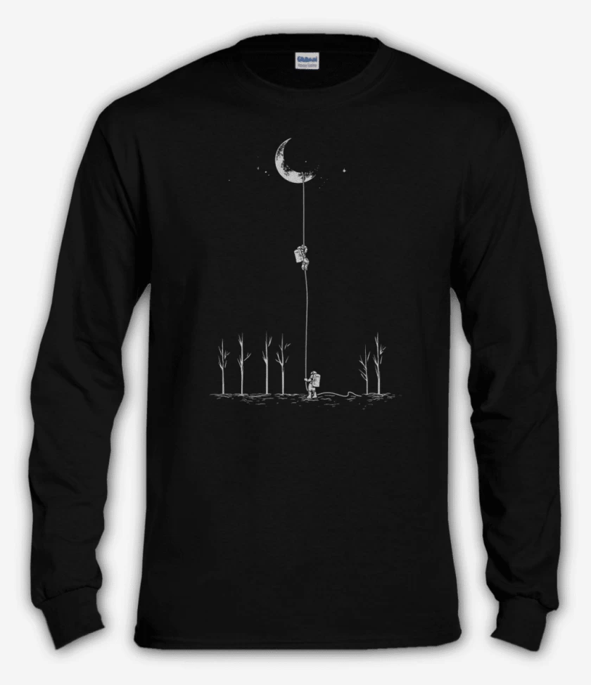 Polera manga larga Negro de Cable a Luna 