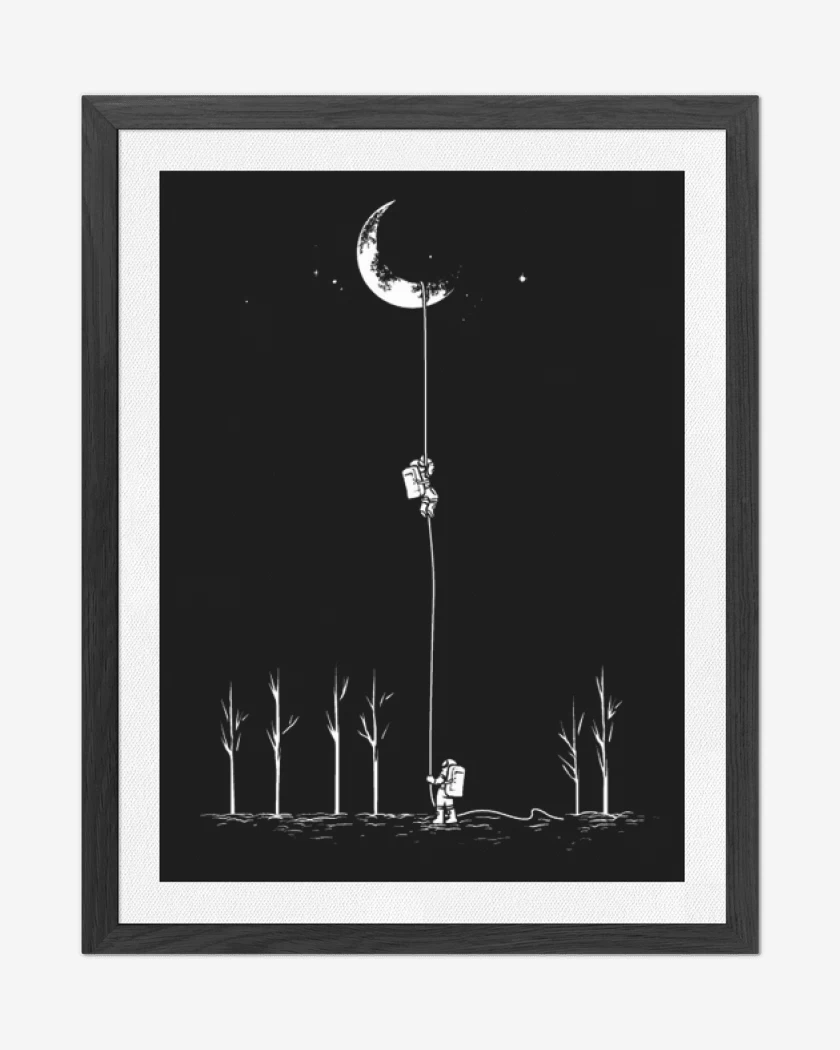 Cuadro decorativo Negro de Cable a Luna 