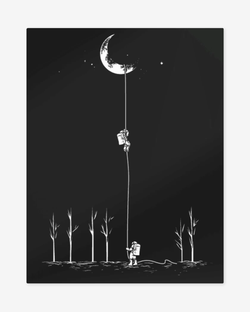Print metalico Negro de Cable a Luna 