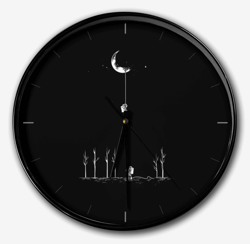Reloj Negro de Cable a Luna 