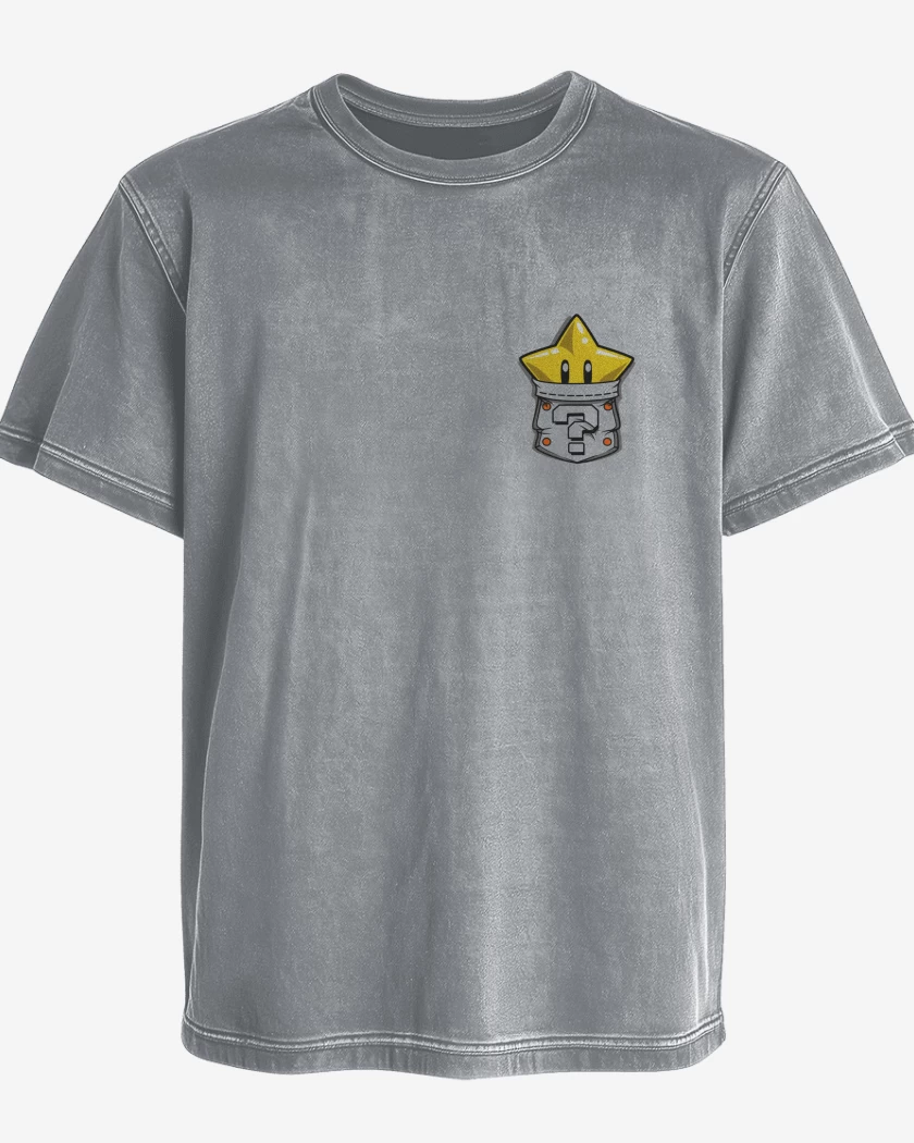 Polera desgastada Gris Melange de Estrella de bolsillo