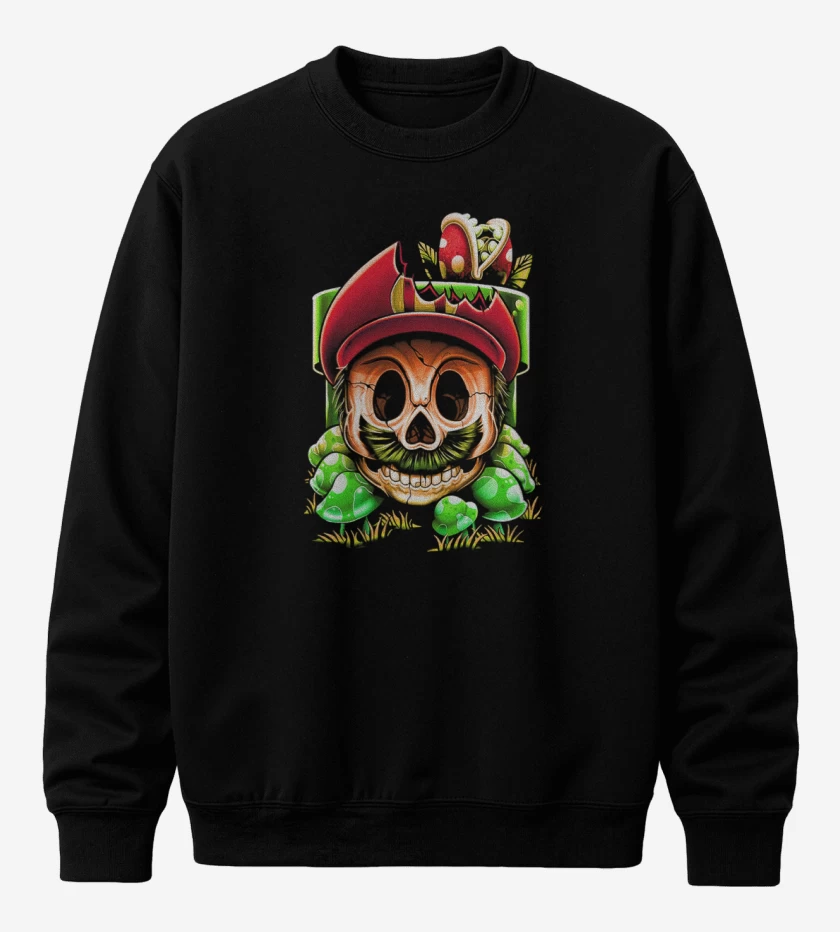 Poleron polo Negro de Super biote Skull