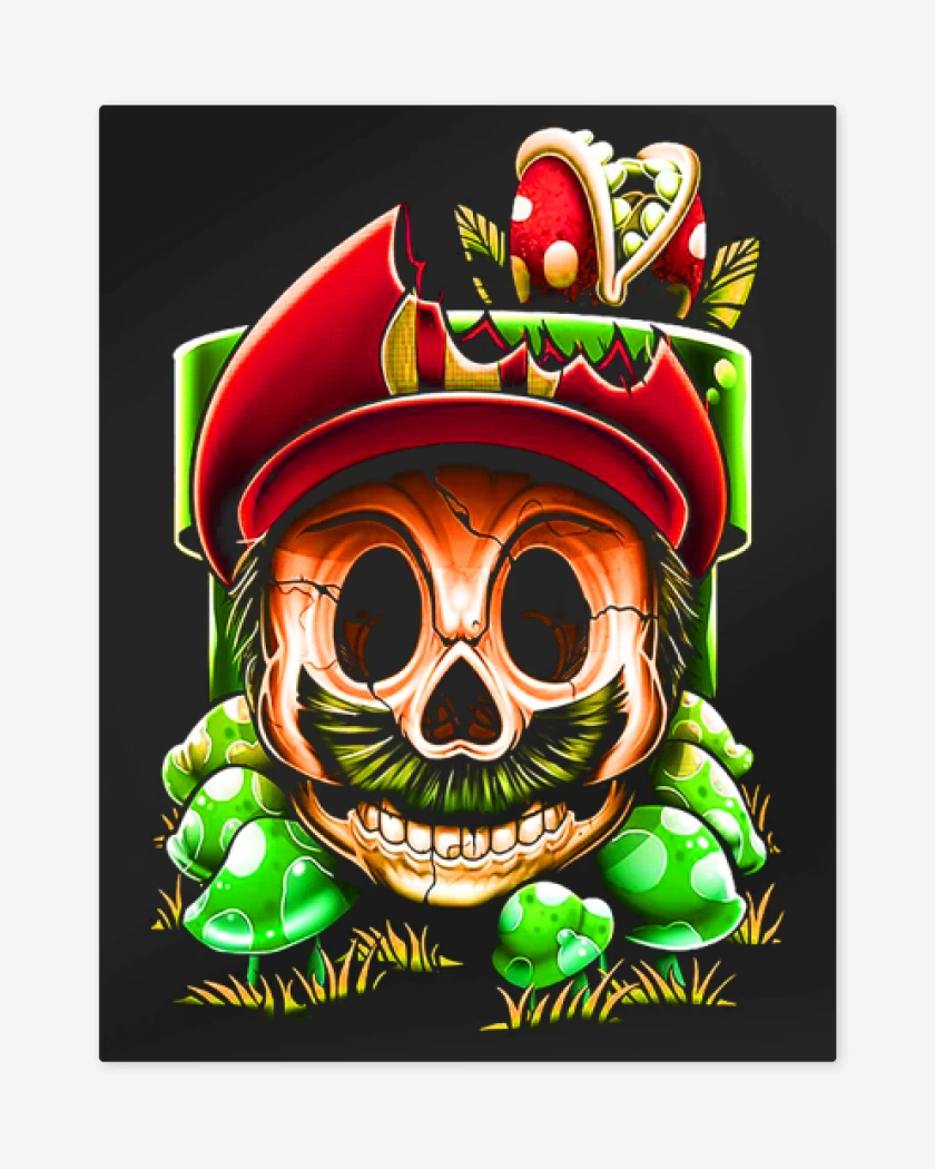 Print metalico Negro de Super biote Skull