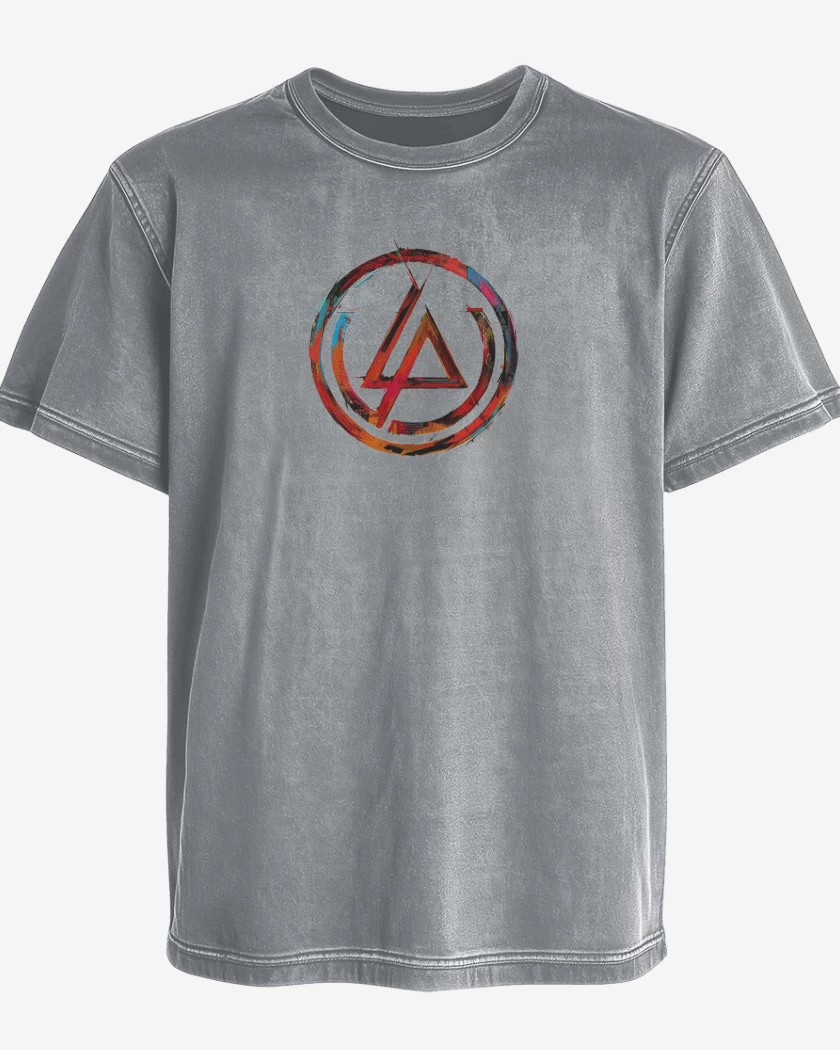 Polera desgastada Gris Melange de Linkin park 2
