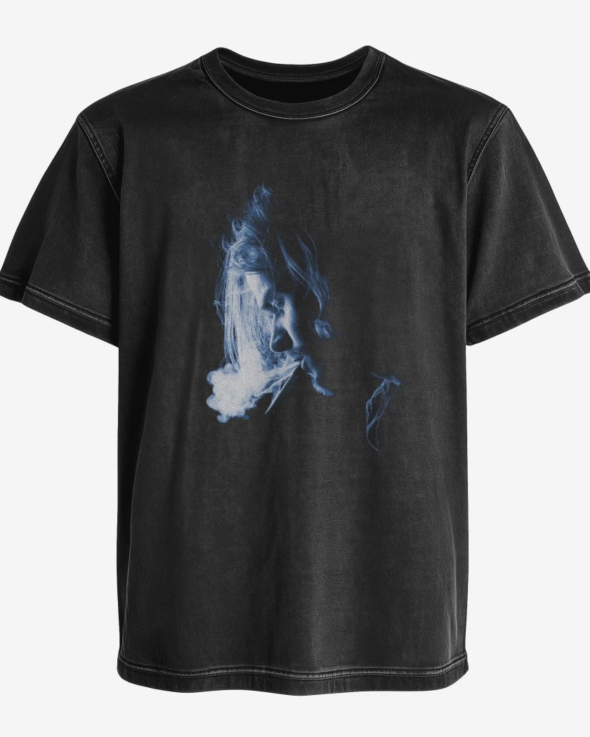 Polera desgastada Negro de Kurt 
