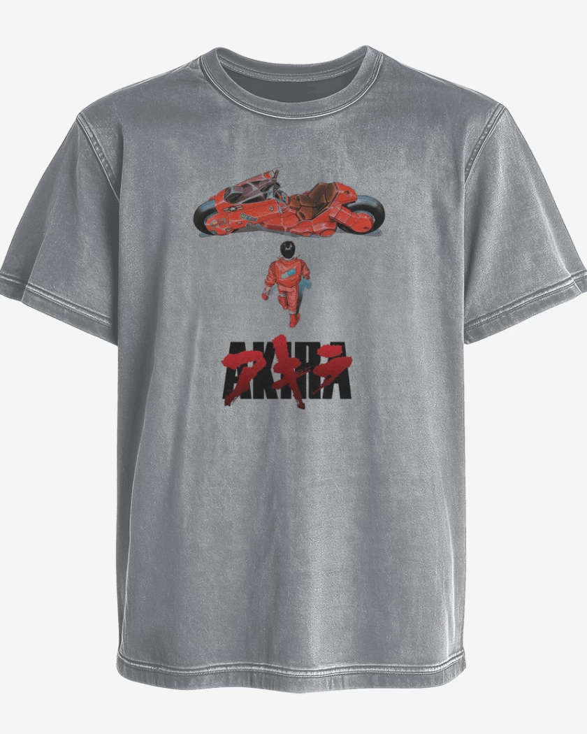 Polera desgastada Gris Melange de Akira 3