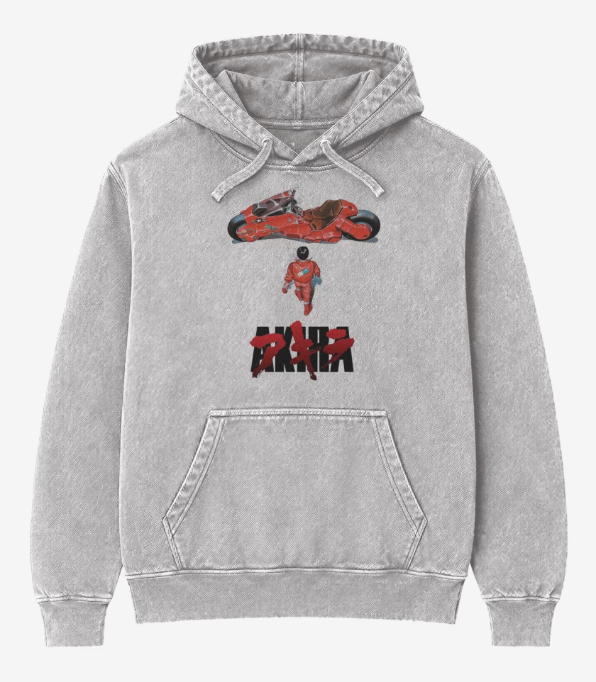 Poleron Canguro Acid Wash Gris Melange de Akira 3