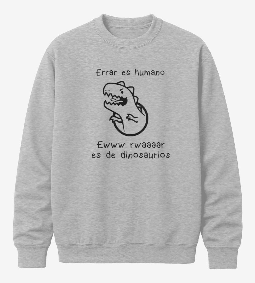 Poleron polo Gris Melange de Errar es humano