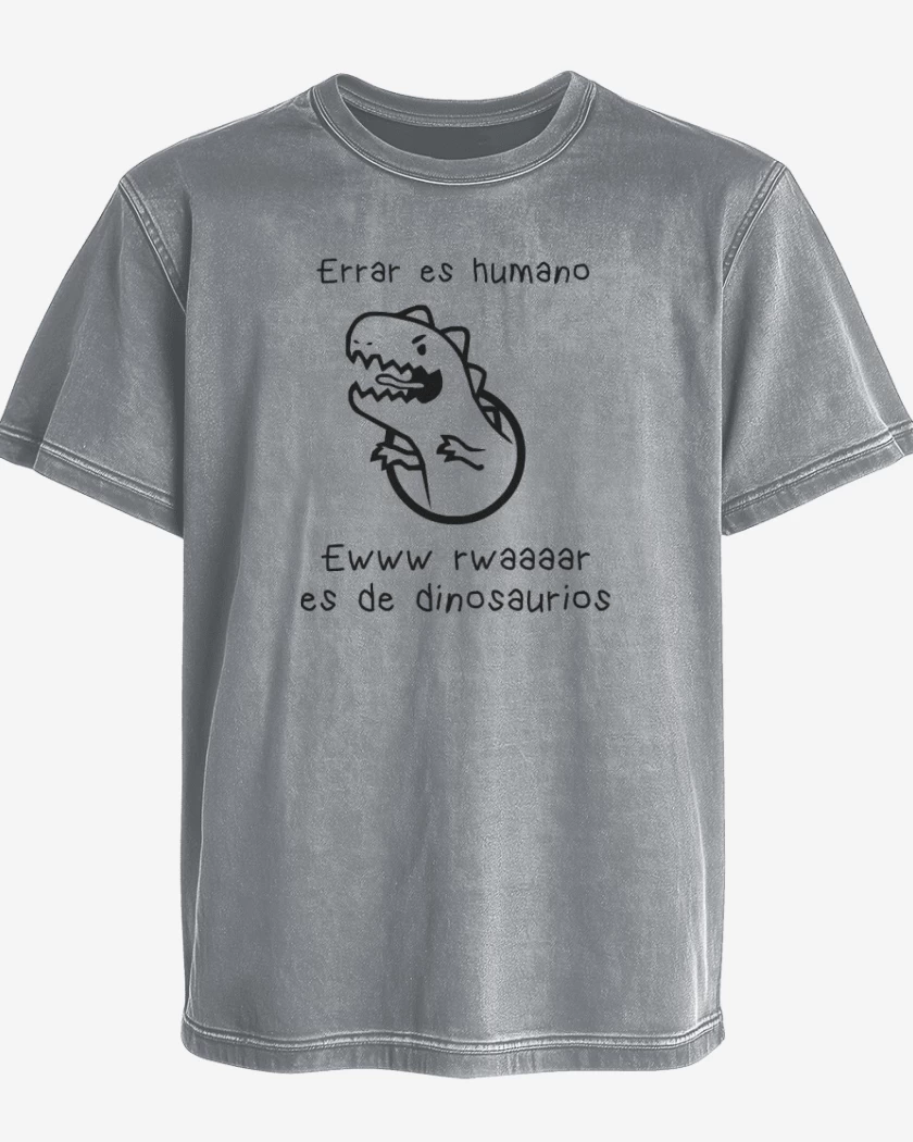 Polera desgastada Gris Melange de Errar es humano