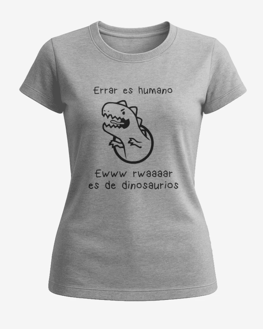Polera de Mujer Gris Melange de Errar es humano