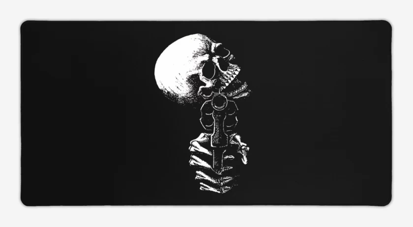 Mouse pad Gamer Negro de Skull gun