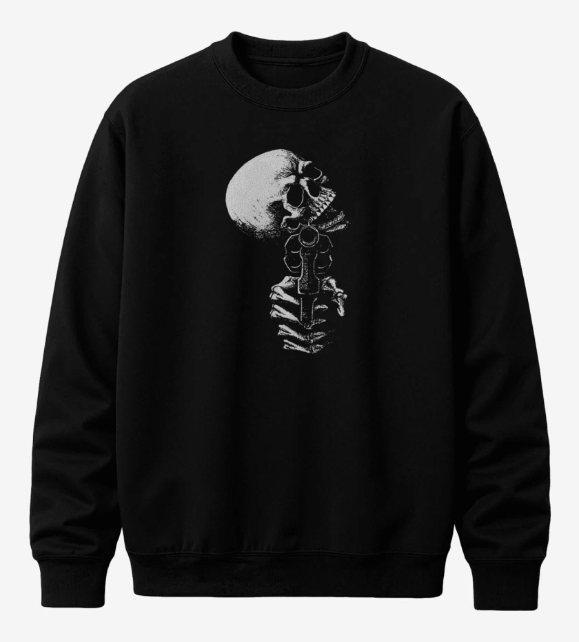 Poleron polo Negro de Skull gun