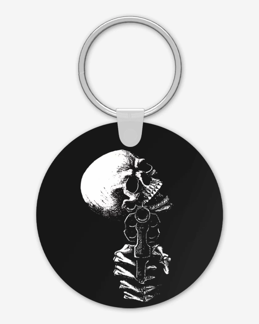 Llavero Negro de Skull gun