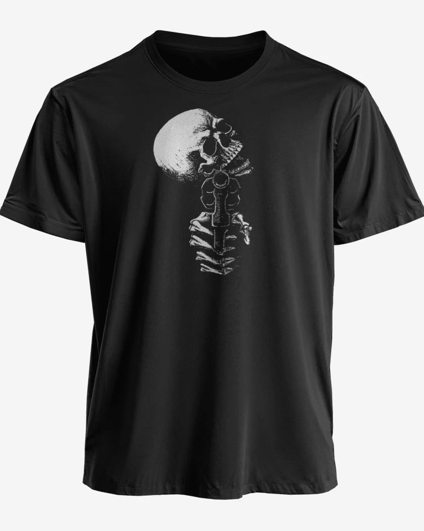 Polera premium Negro de Skull gun