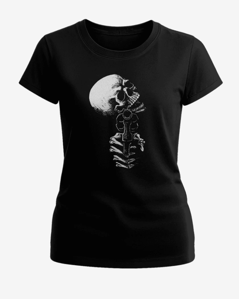 Polera de Mujer Negro de Skull gun