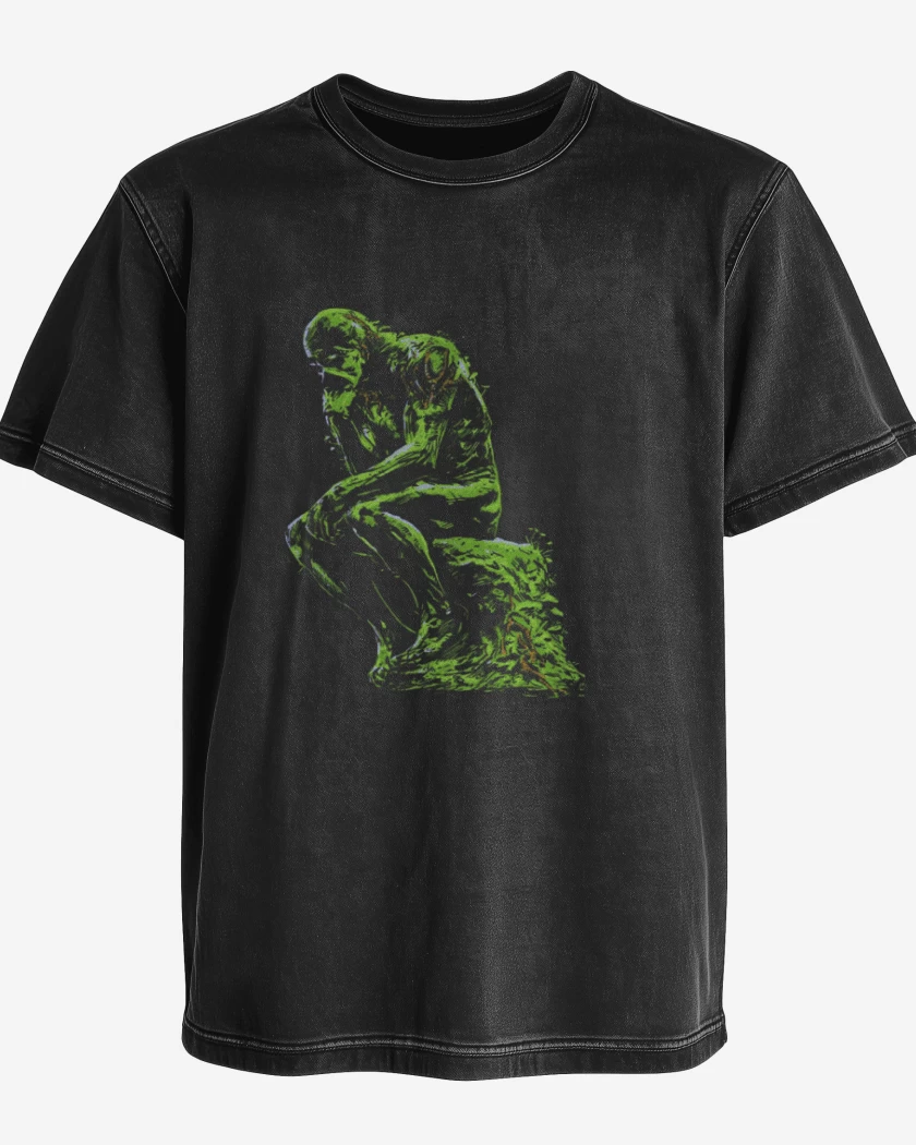Polera desgastada Negro de Swamp Think