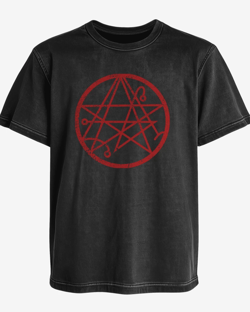 Polera desgastada Negro de necronomicon