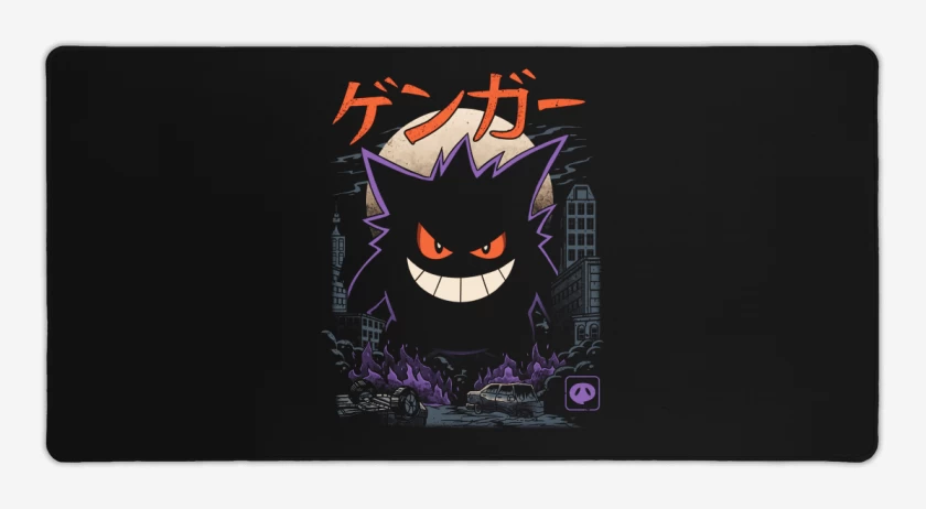 Mouse pad Gamer Negro de Gengar Godzilla