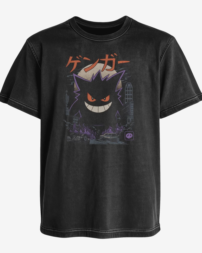 Polera desgastada Gengar Godzilla
