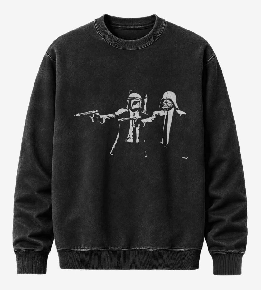 Poleron Polo Acid Wash Negro de Star Wars - Pulp Fiction