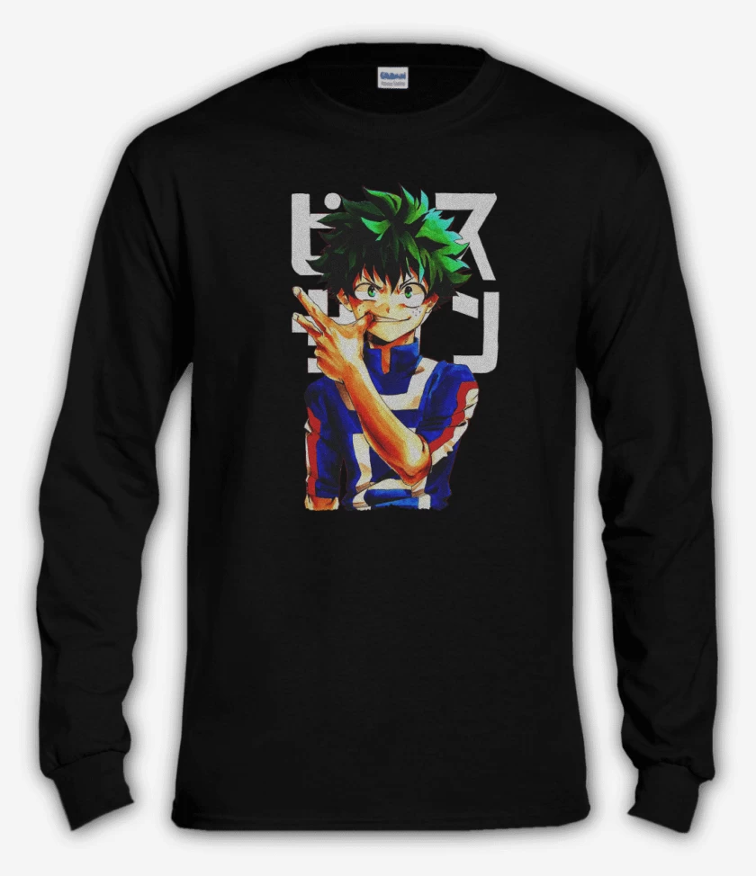 Polera manga larga Negro de Boku no hero 3