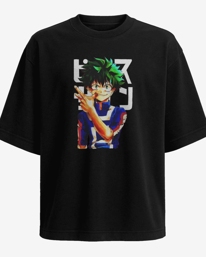 Polera Oversize Negro de Boku no hero 3