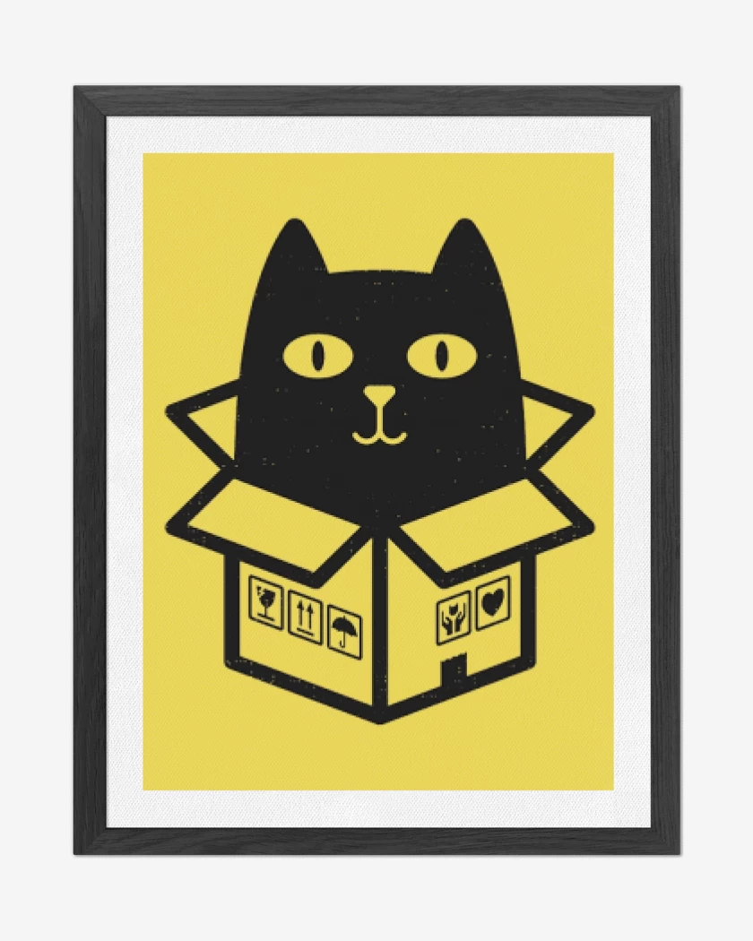 Cuadro decorativo Amarillo de cat in the box