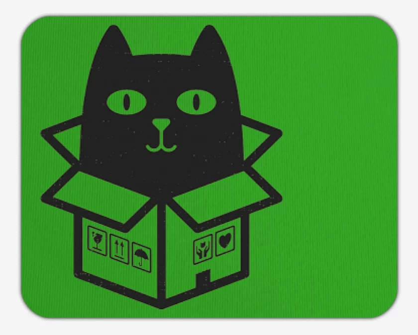 Mousepad cat in the box