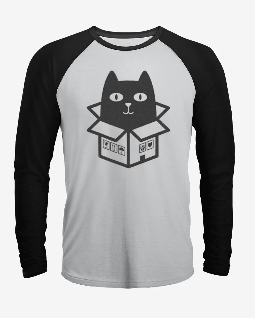 Polera Raglan cat in the box