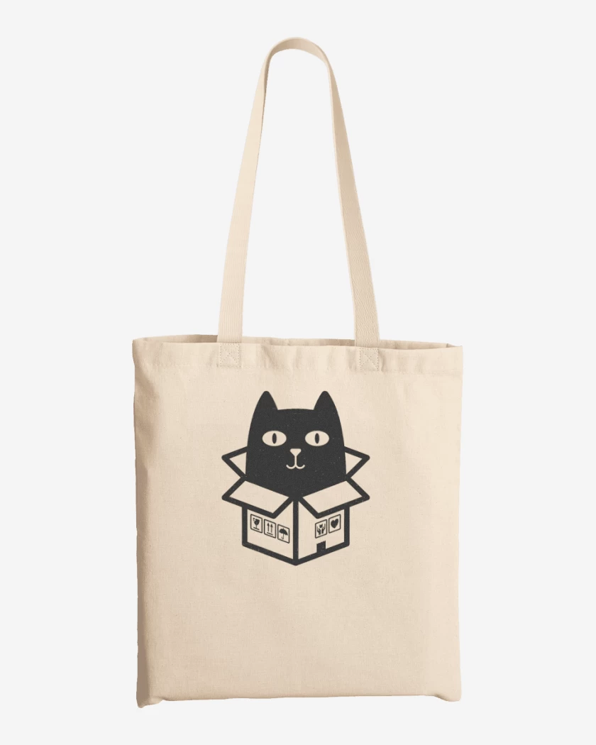 Totebag cat in the box