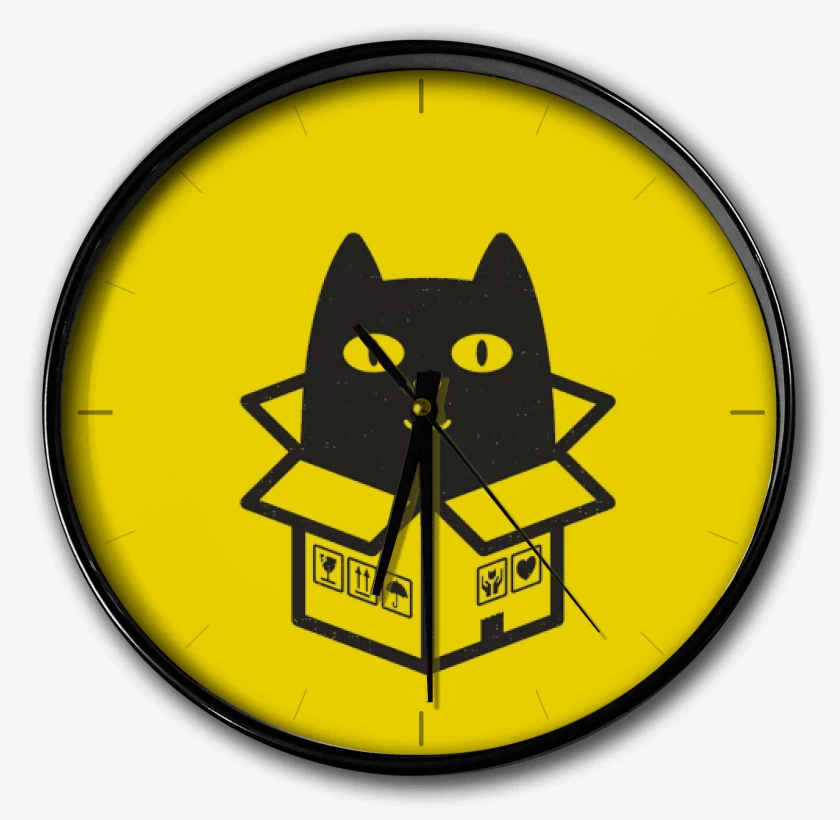 Reloj Amarillo de cat in the box