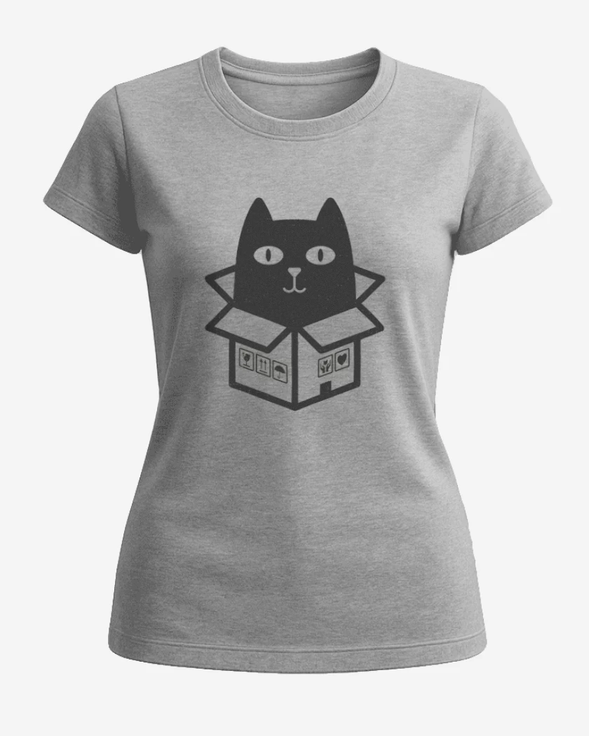 Polera de Mujer Gris Melange de cat in the box