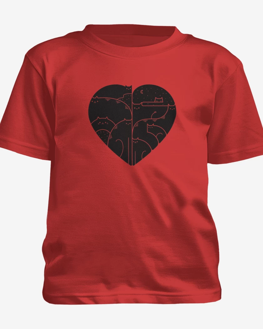 Polera de niño Rojo de corazon de gat@ 02