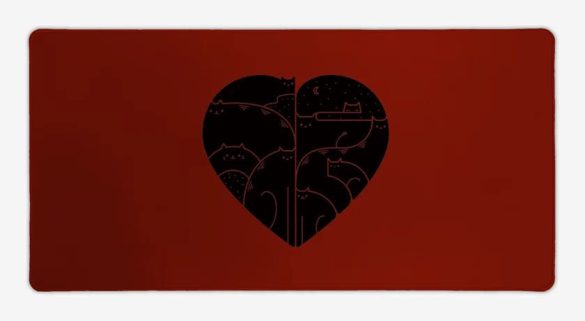 Mouse pad Gamer Rojo de corazon de gat@ 02