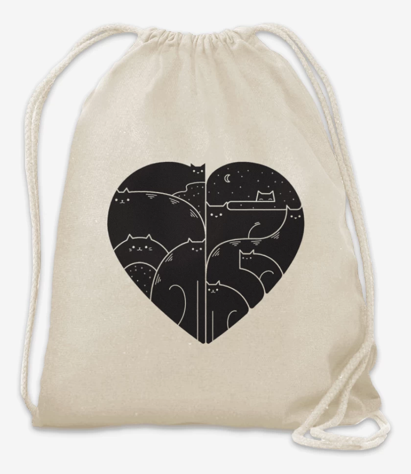 Mochila Blanco de corazon de gat@ 02
