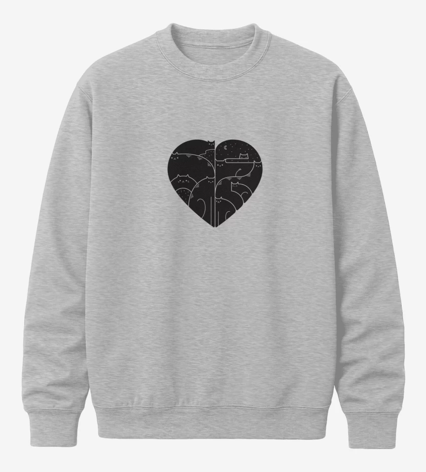 Poleron polo Gris Melange de corazon de gat@ 02