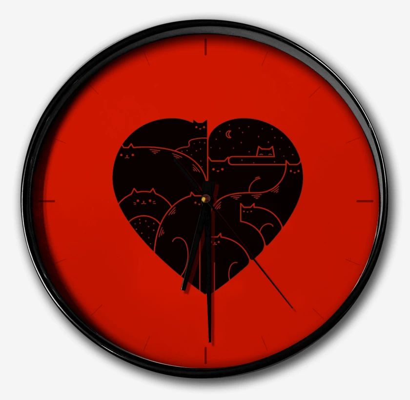 Reloj Rojo de corazon de gat@ 02