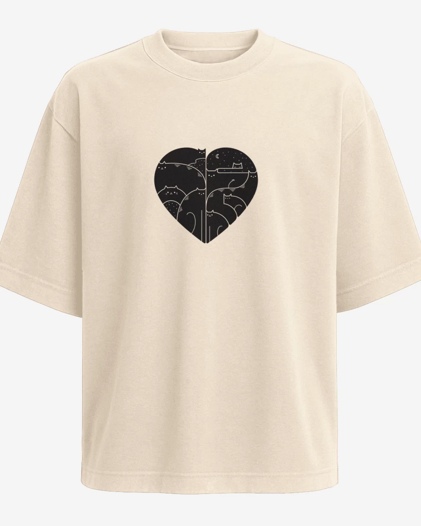 Polera Oversize Beige de corazon de gat@ 02